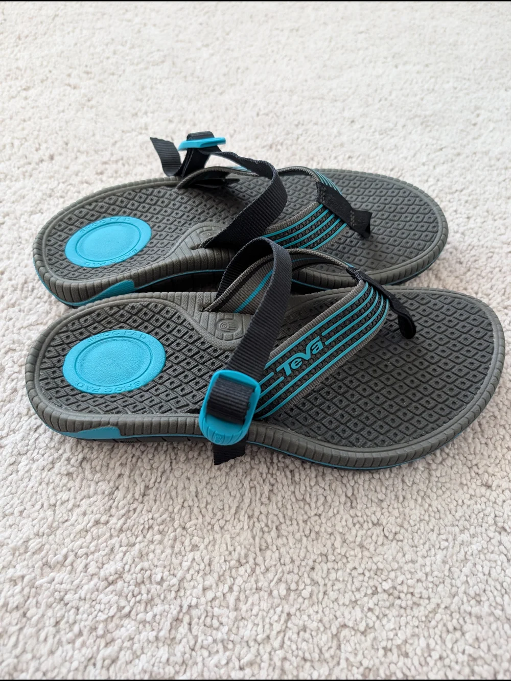 Teva Bomber Flip Flops Women's Size 8 Gray Blue Slip On Thong Slides Sandals - Picture 4 of 12